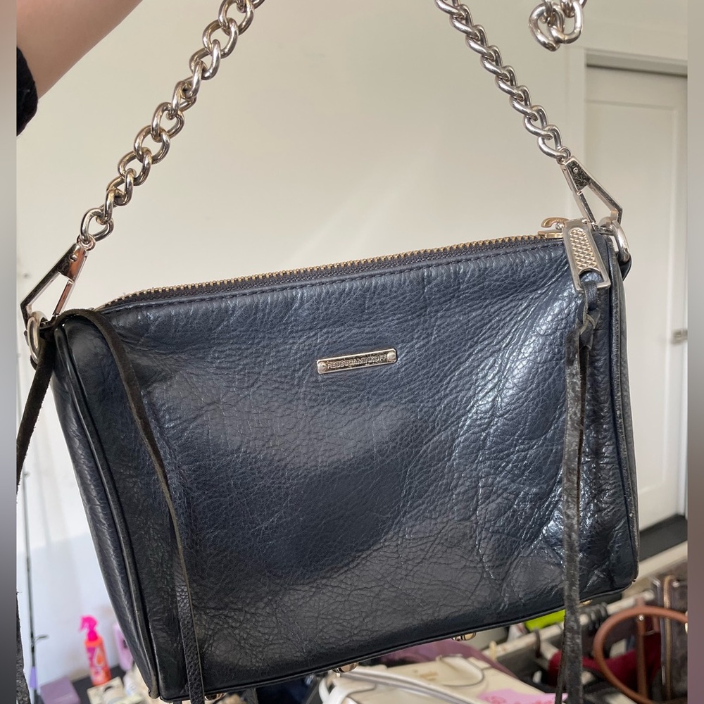 Elegant Black Leather Crossbody Rebecca Minkoff Bag